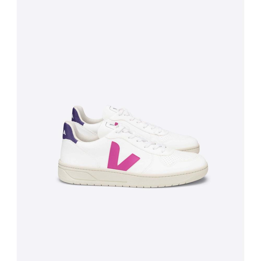 Veja V-10 CWL Women\'s Shoes White/Purple | NZ 580TCE